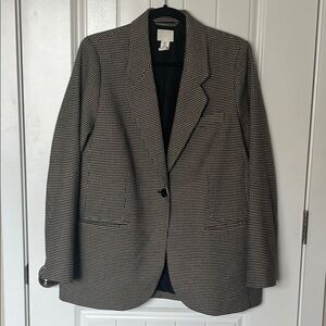 H&M Black and Tan Herringbone Blazer